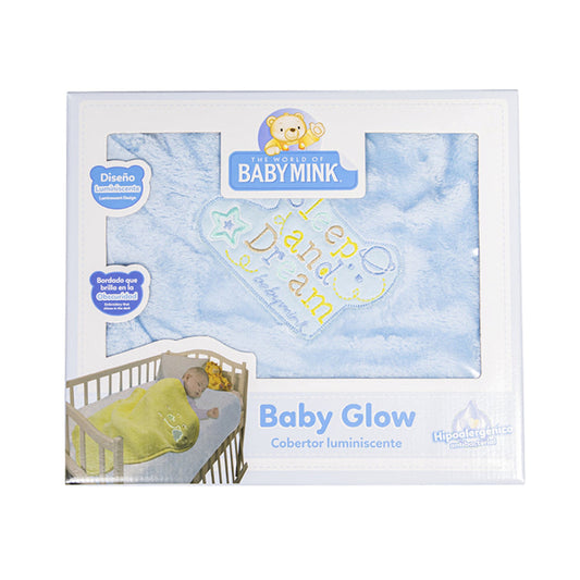 Baby Mink Glow Blanket - Blue