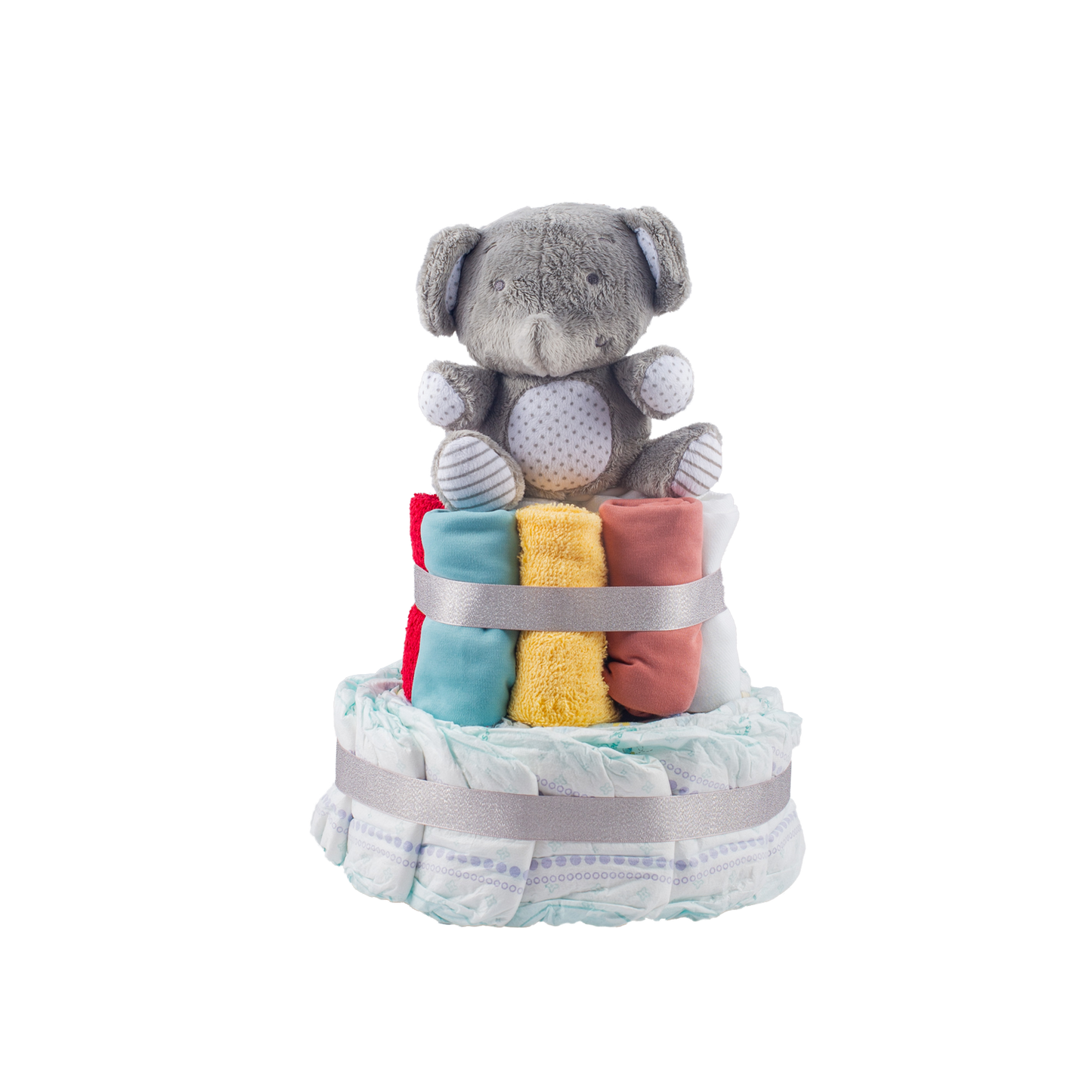 Multi-Coloured Nappy Cake