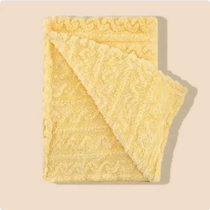 Baby Mink Fleece Blanket - Yellow Gift Items & Supplies