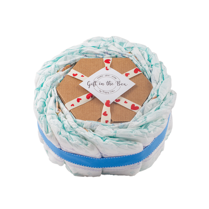 Basic 2-Tier Blue Nappy Cake Nappy Cake