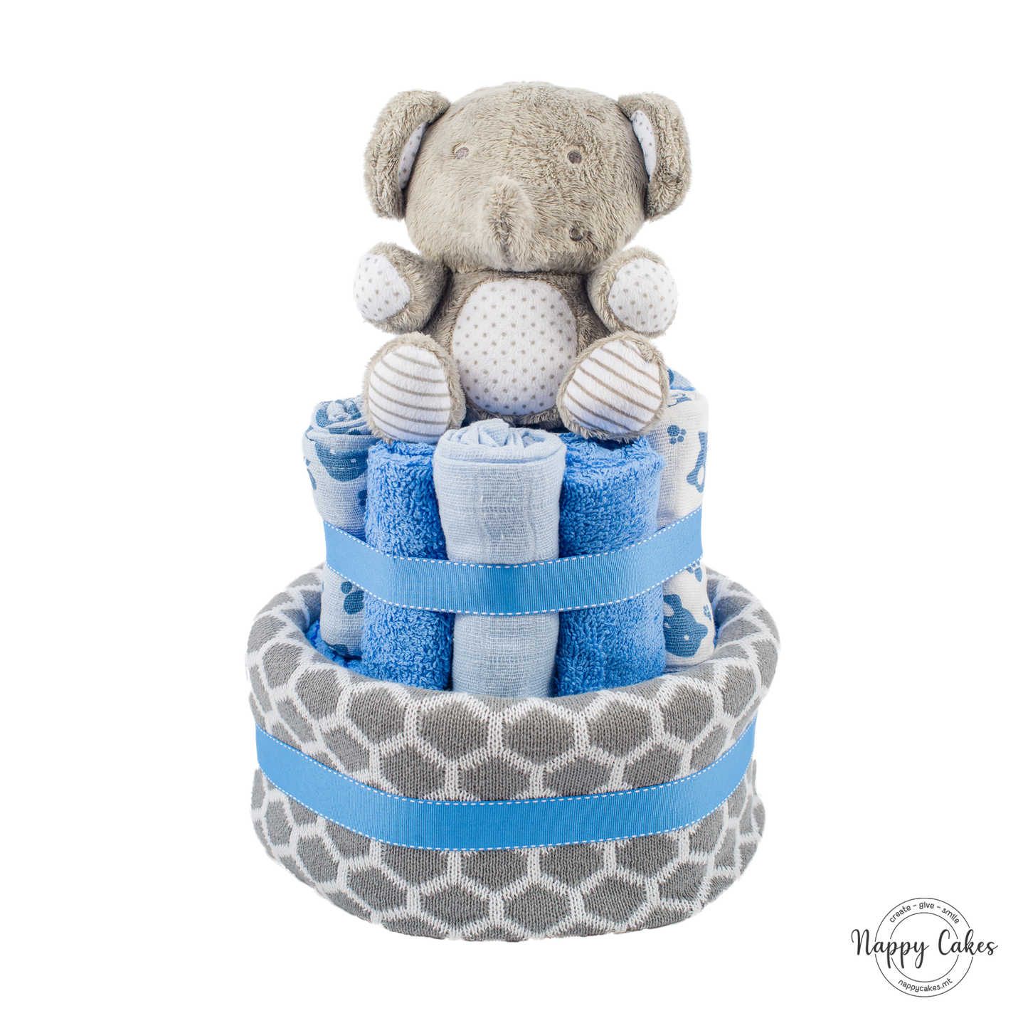 2-Tier Blue Blanket Cake Nappy Cake