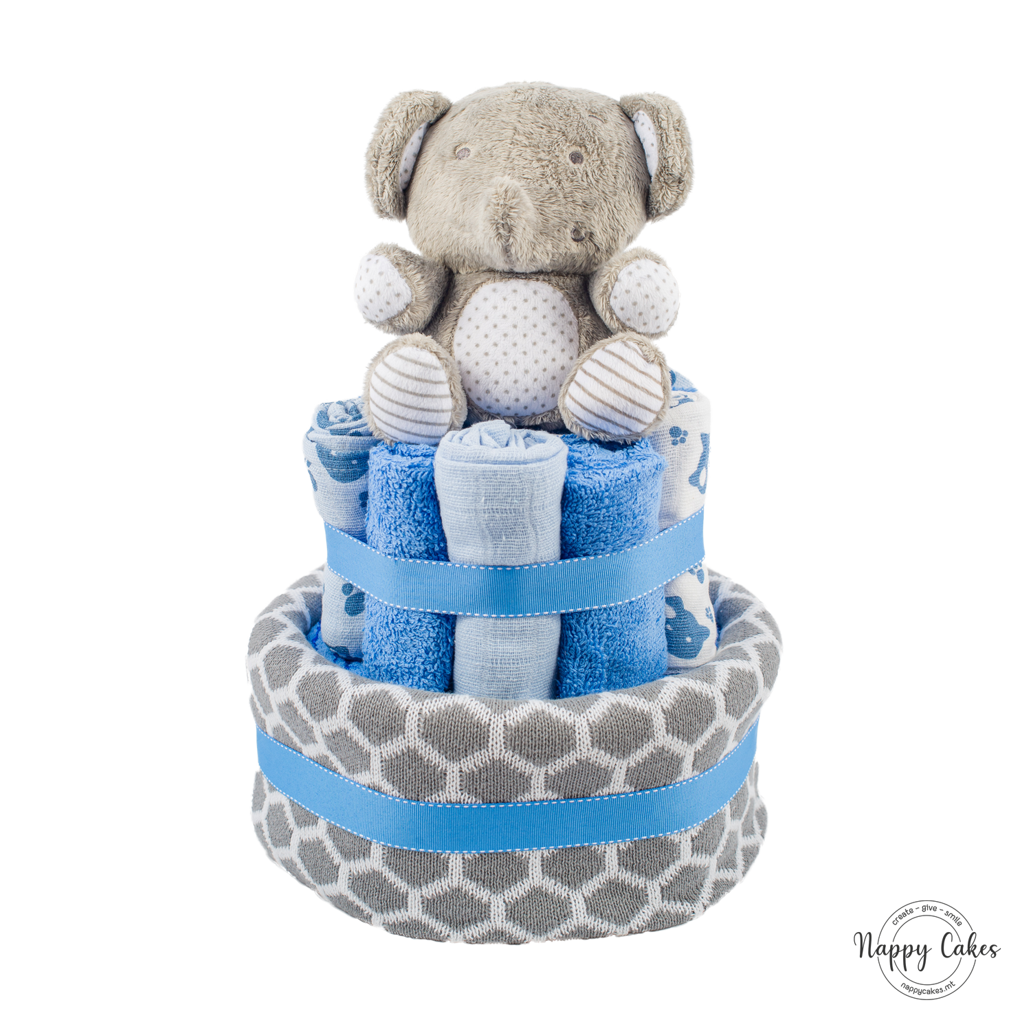 2-Tier Blue Blanket Cake Nappy Cake