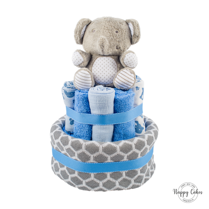 2-Tier Blue Blanket Cake Nappy Cake