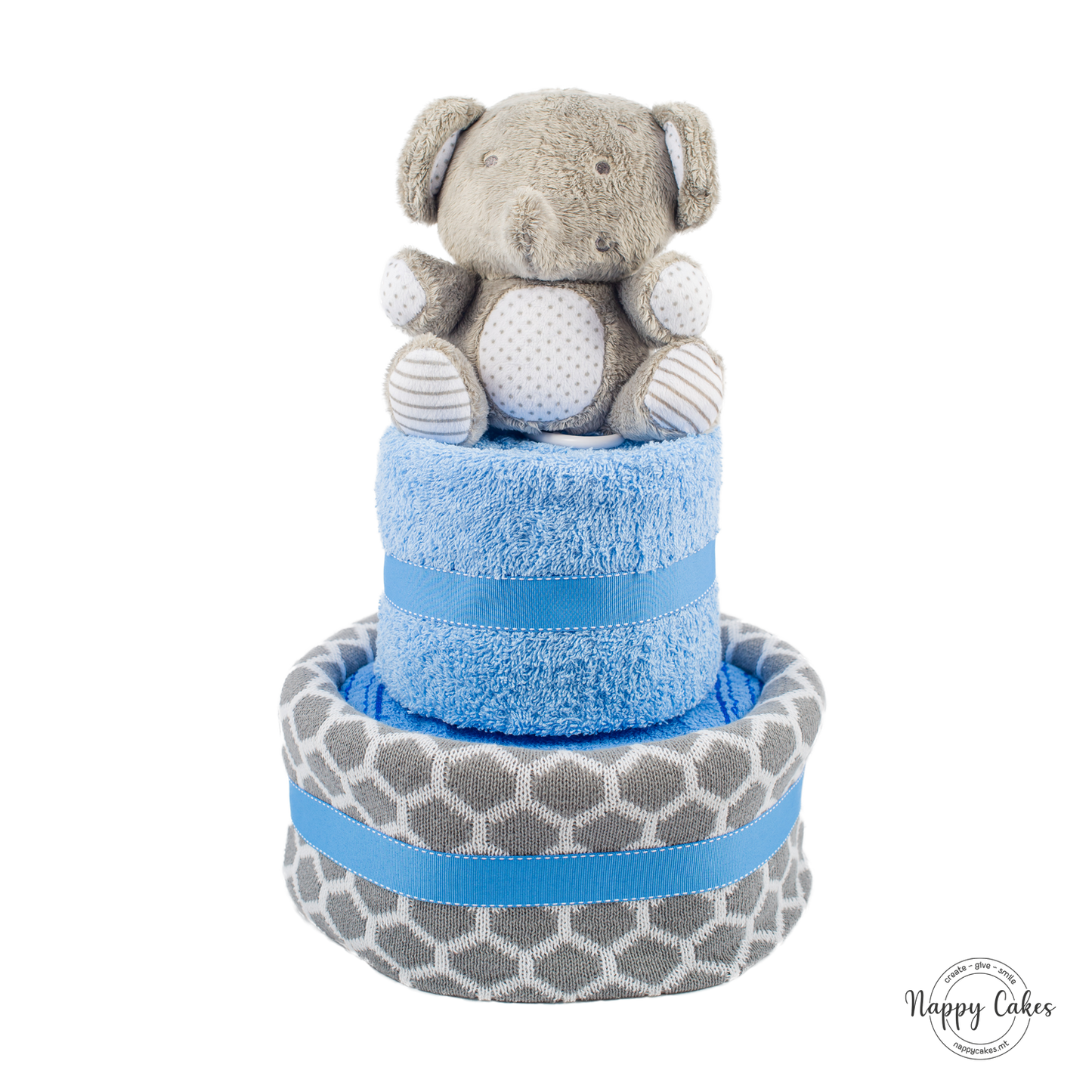 2-Tier Blue Blanket Cake Nappy Cake