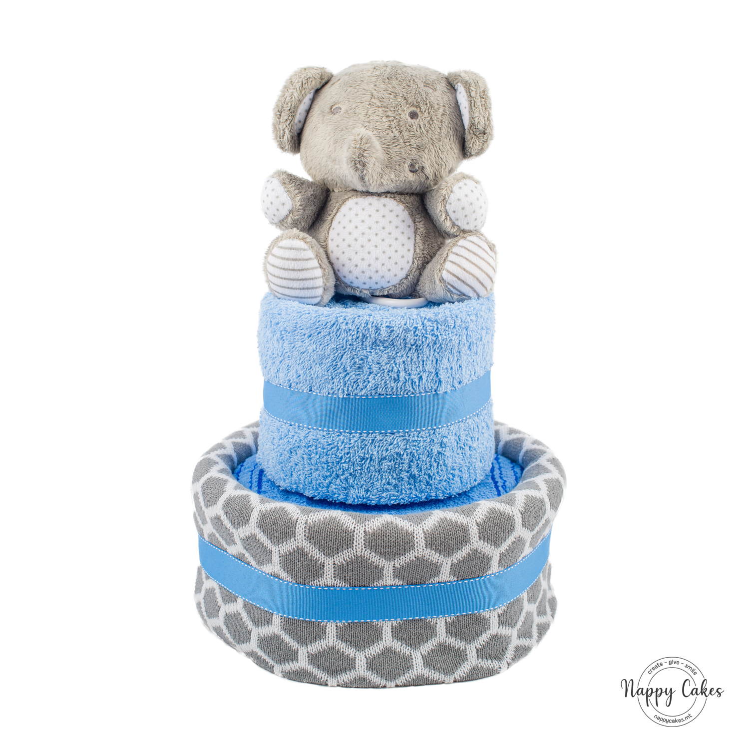 2-Tier Blue Blanket Cake Nappy Cake