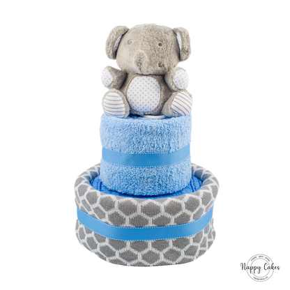 2-Tier Blue Blanket Cake Nappy Cake