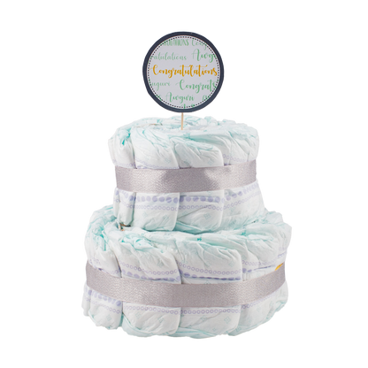 Basic 2-Tier Multi-Coloured Nappy Cake Nappy Cake