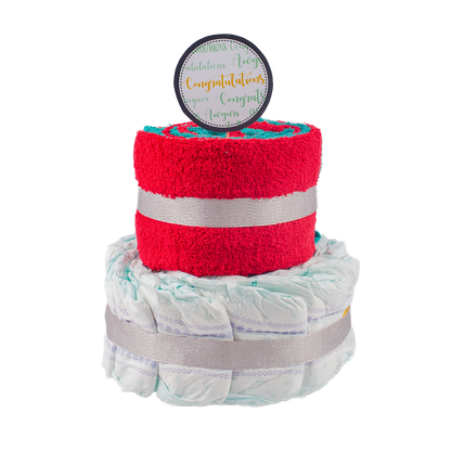 Basic 2-Tier Multi-Coloured Nappy Cake Nappy Cake