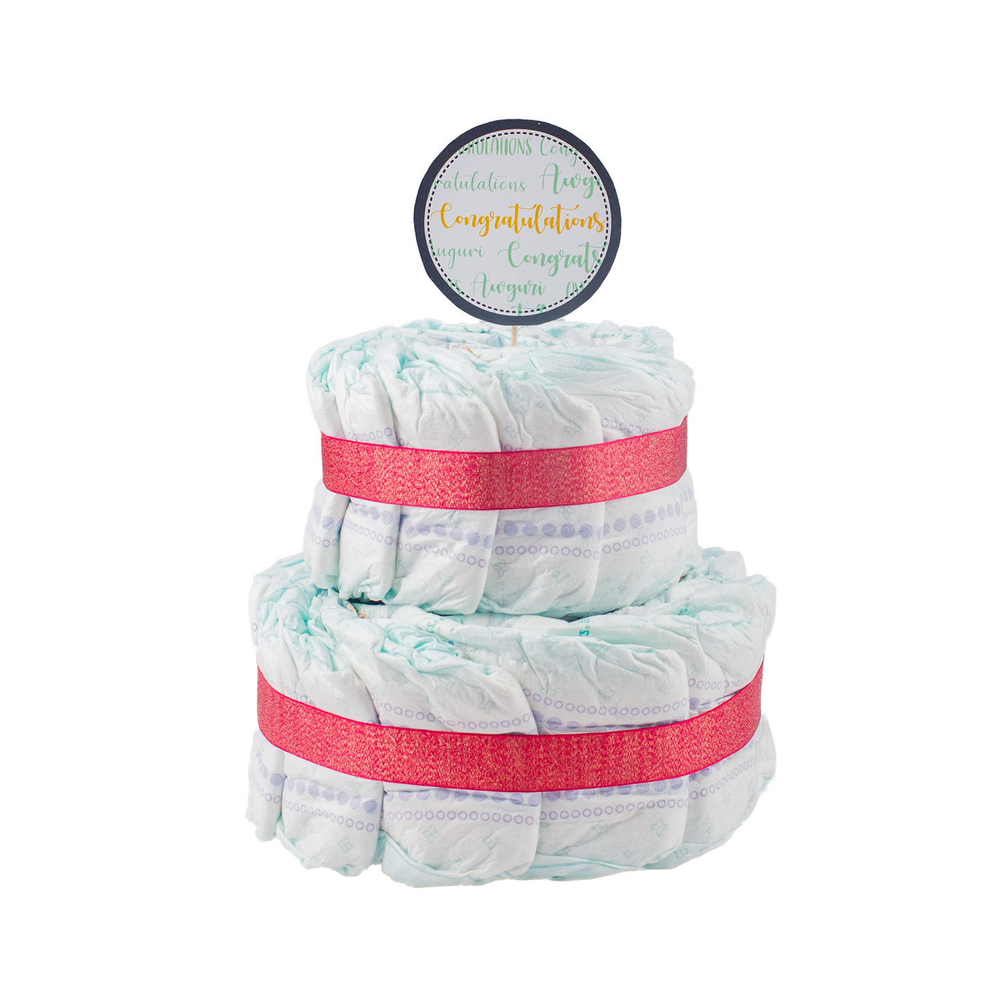 Basic 2-Tier Pink Nappy Cake Nappy Cake