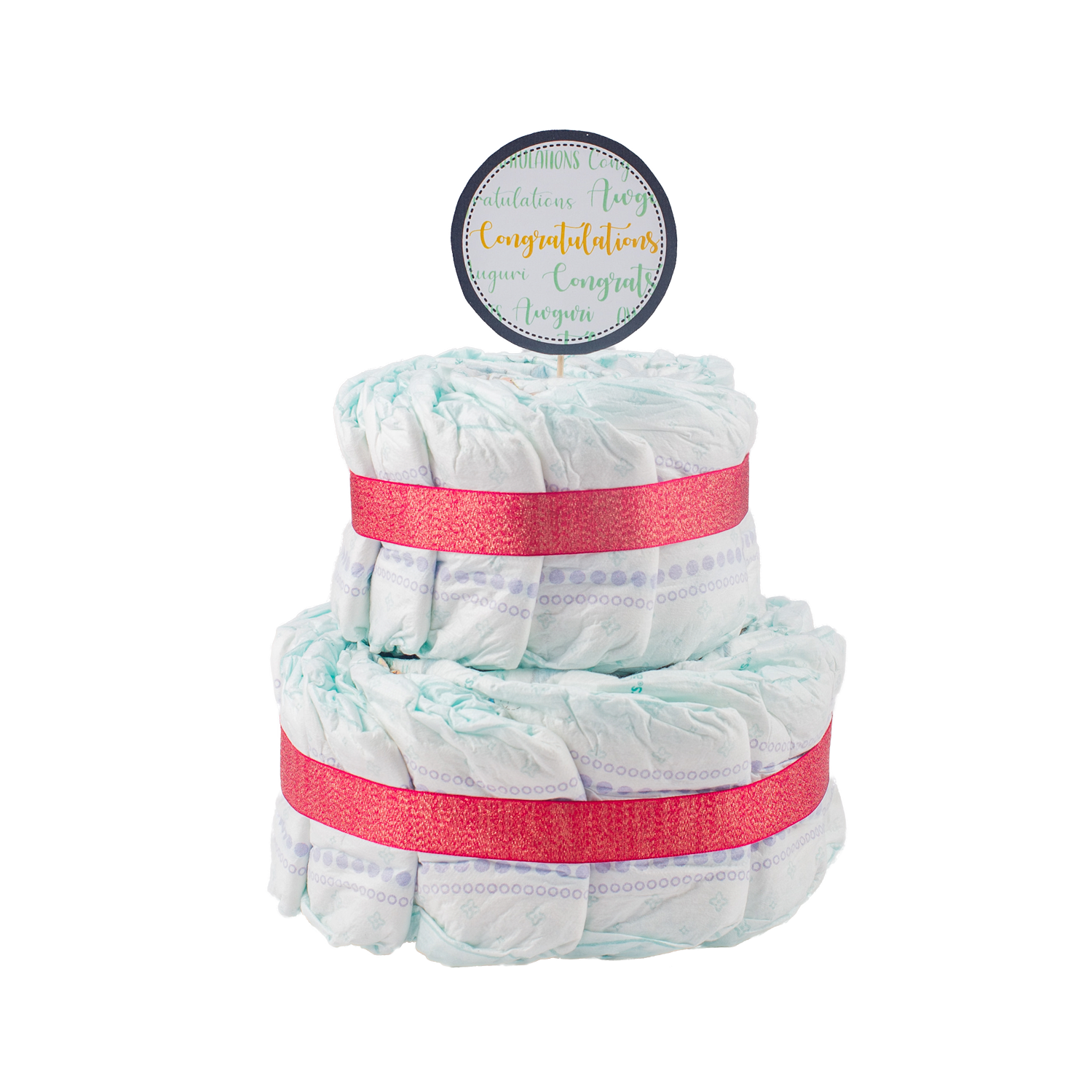 Basic 2-Tier Pink Nappy Cake Nappy Cake