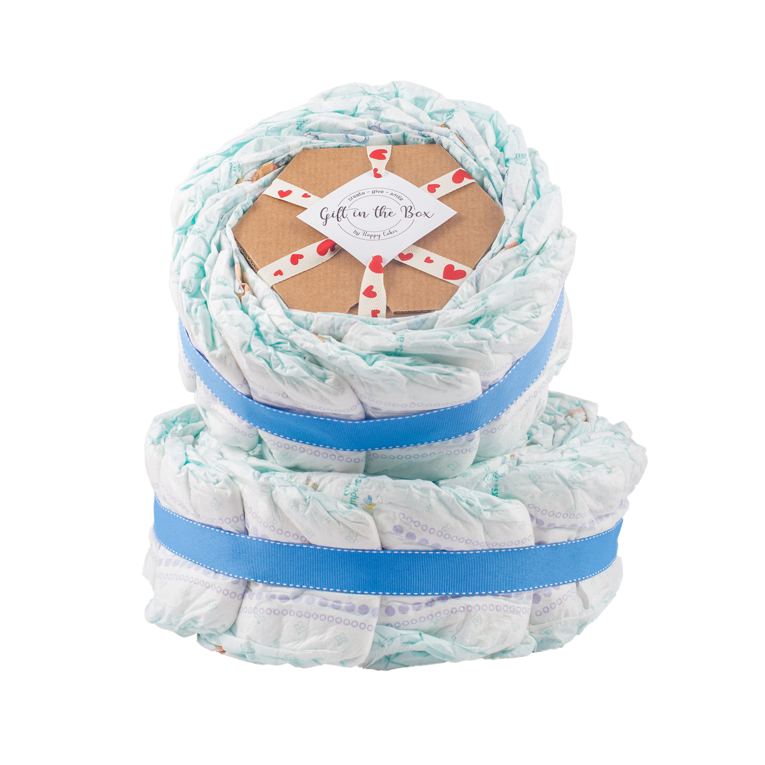 Basic 3-Tier Blue Nappy Cake Nappy Cake