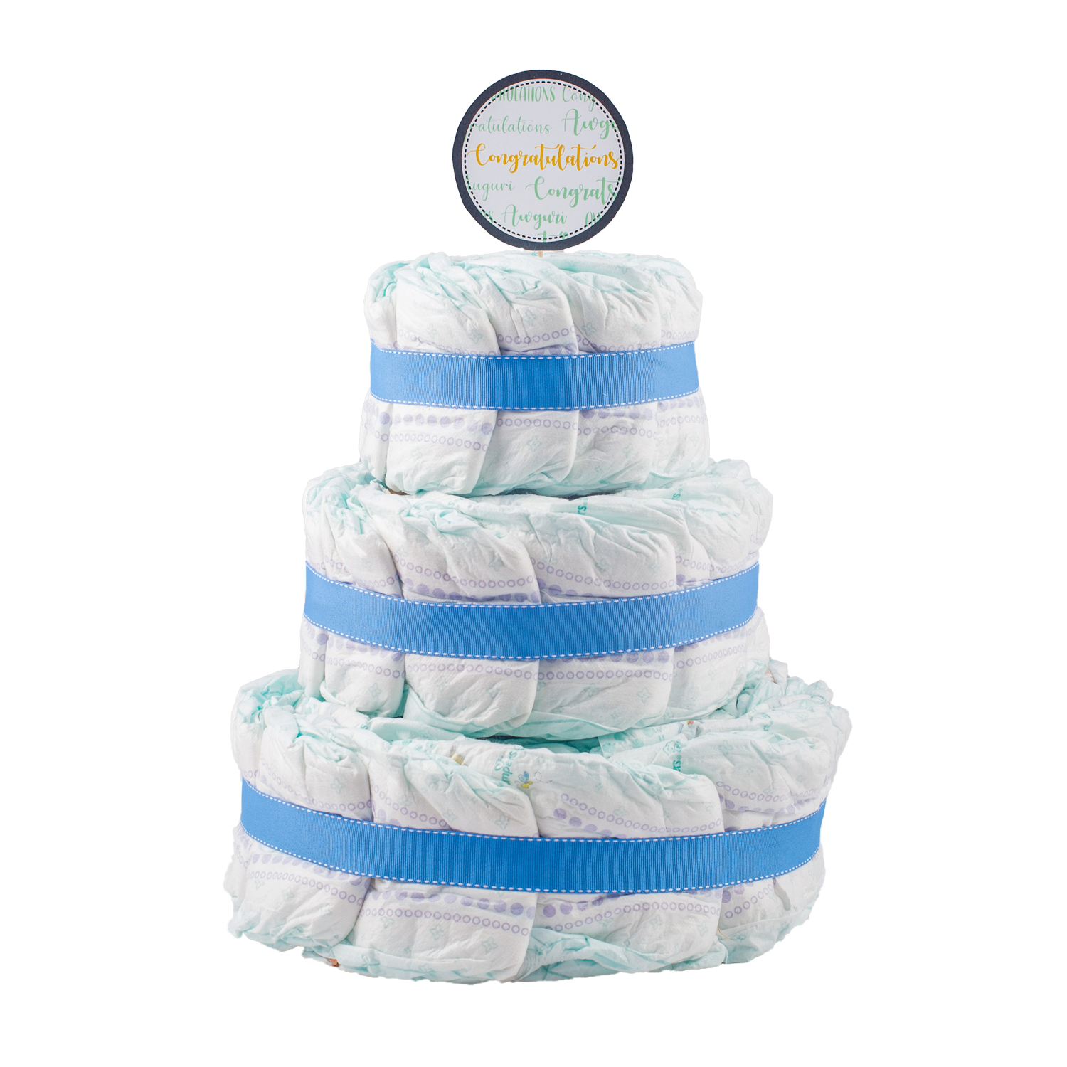 Basic 3-Tier Blue Nappy Cake Nappy Cake