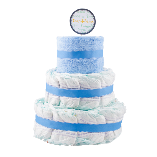 Basic 3-Tier Blue Nappy Cake Nappy Cake