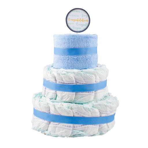 Basic 3-Tier Blue Nappy Cake Nappy Cake