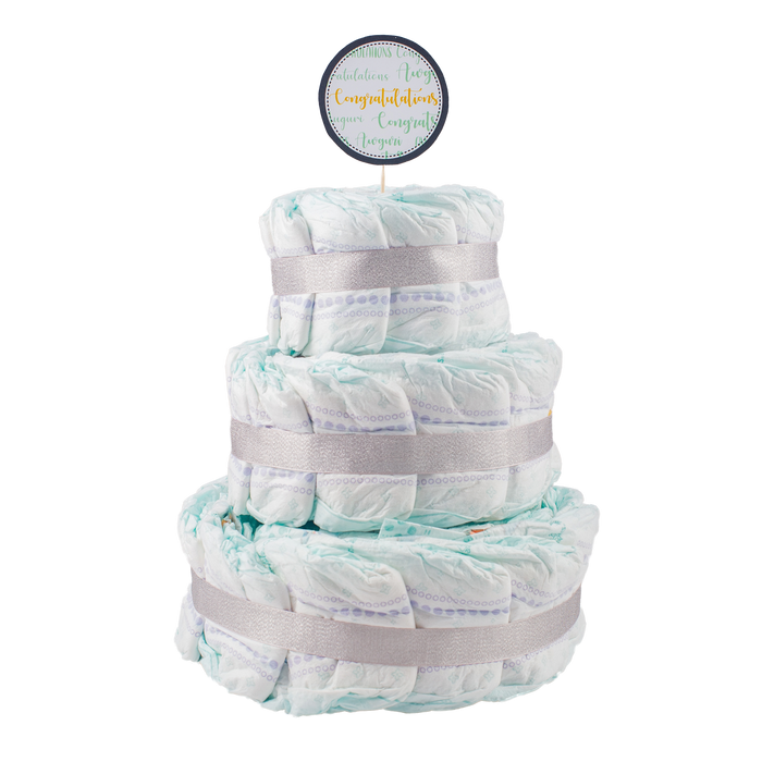 Basic 3-Tier Multi-Coloured Nappy Cake Nappy Cake