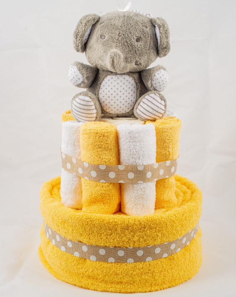 2-Tier Multi-Coloured Towel Cake Nappy Cake