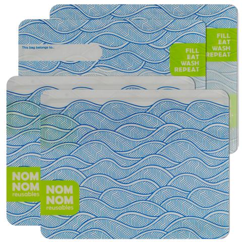 Nom Nom Wave Sandwich Bags x 4-Pack Nom Nom Reusables