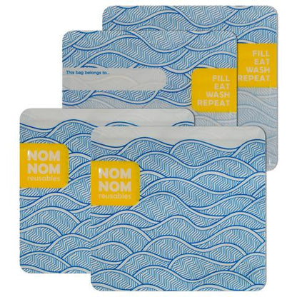 Nom Nom Wave Snack Bags x 4-Pack Nom Nom Reusables